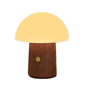Gingko Super Mini Alice Mushroom Lamp –  Walnut Finish – 2.5" x 3"