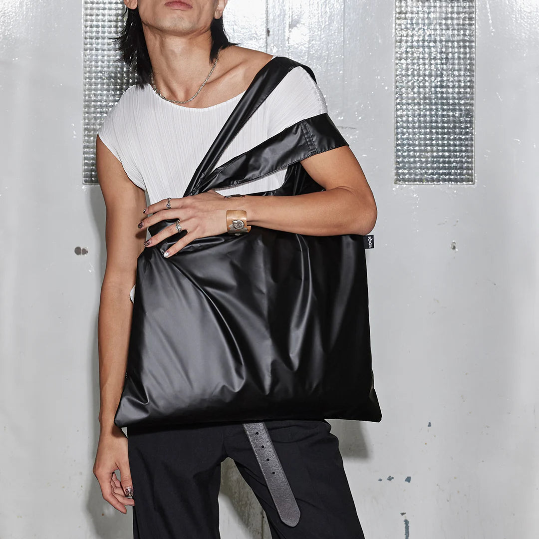 LOQI Reusable Tote Bag – Metallic Matt Black