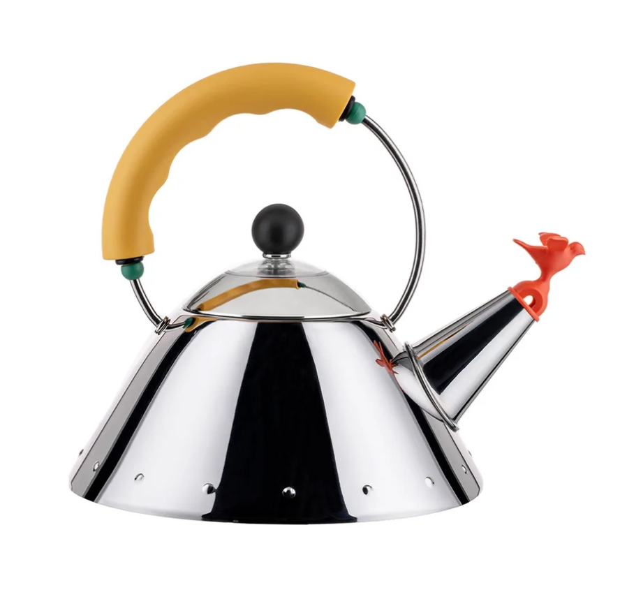 Alessi Michael Graves Small Kettle – Yellow Handle – 33.8 fl oz