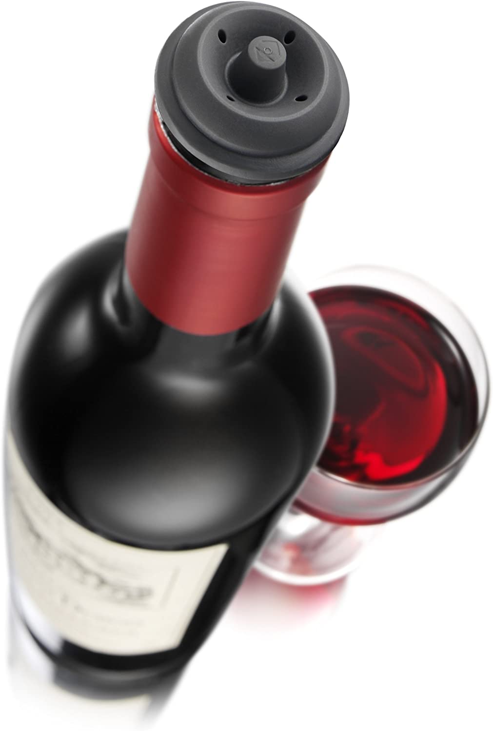 Vacu Vin Wine Saver Vacuum Stoppers – Set of 2 – Grey