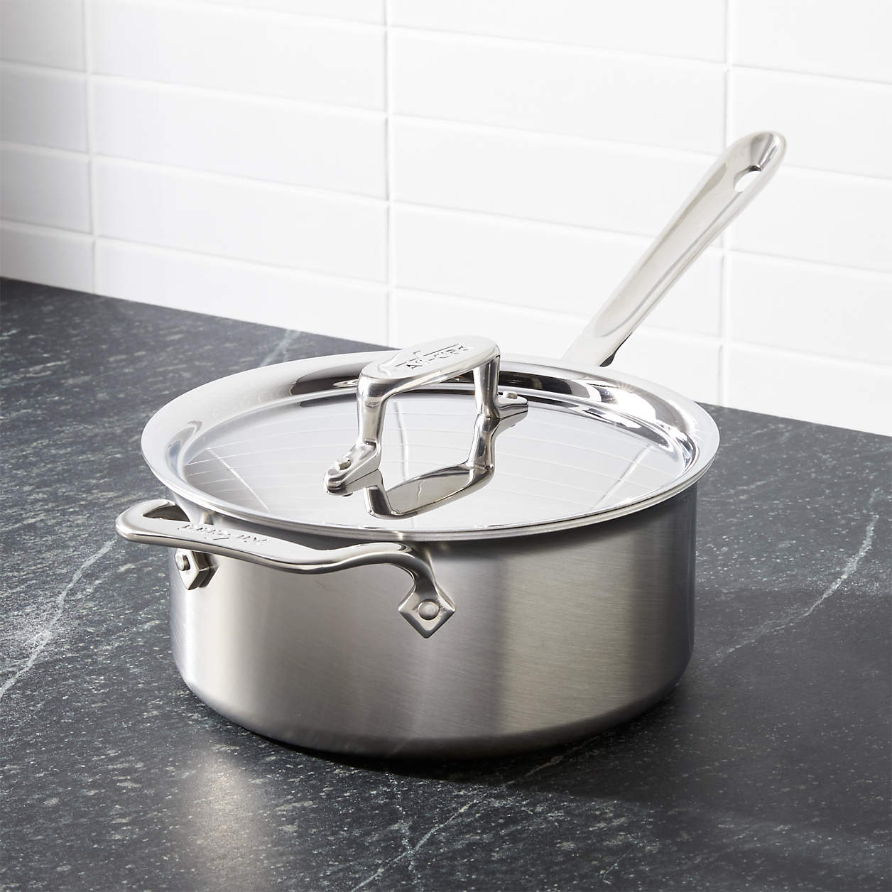 All-Clad D5 Brushed Stainless Steel Saucepan With Lid– 3 QT